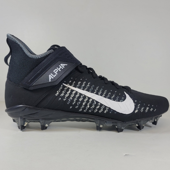 Nike Alpha Menace Pro 2 Mid Black/White Football Cleat Mens Sizs AQ3209 002 - Picture 4 of 10